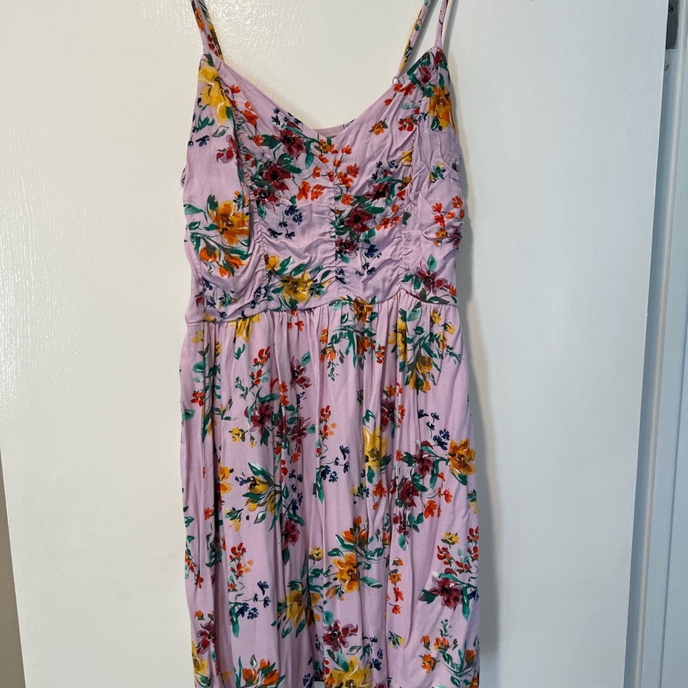Xhilaration Lilac Floral Spaghetti Strap Dress